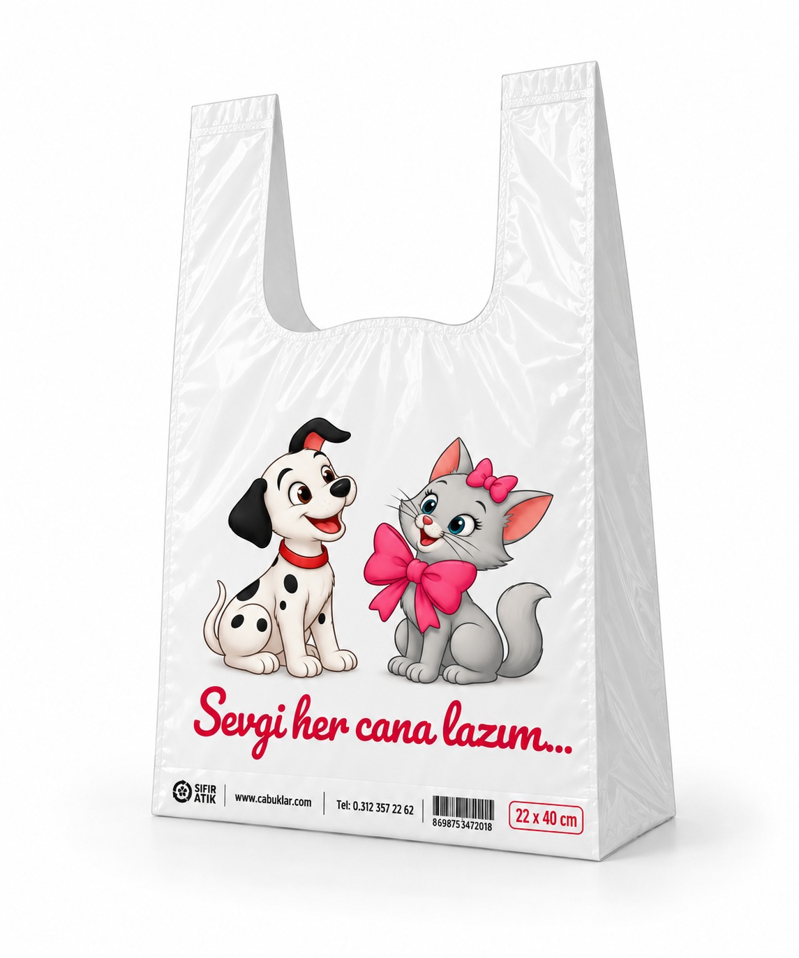 Eczane Poşeti Bio Atlet Tipi Sevimli Dostlar (22x40 cm) - 200 Adet - 600 gr